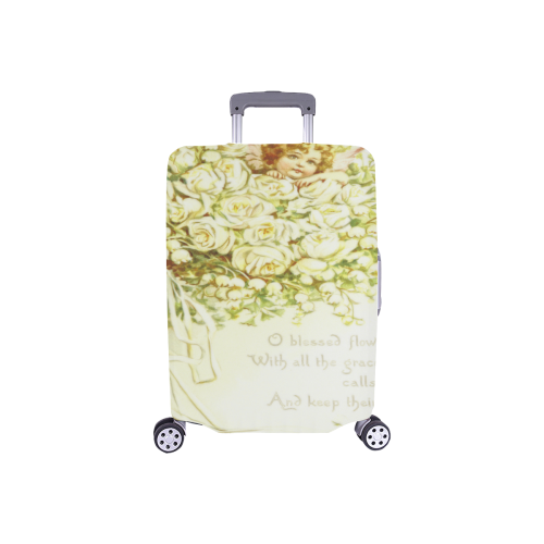Vintage Wedding Painting With Poem 2 Luggage Cover/Small 18"-21"