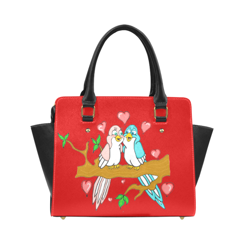 Love Birds Red Classic Shoulder Handbag (Model 1653)