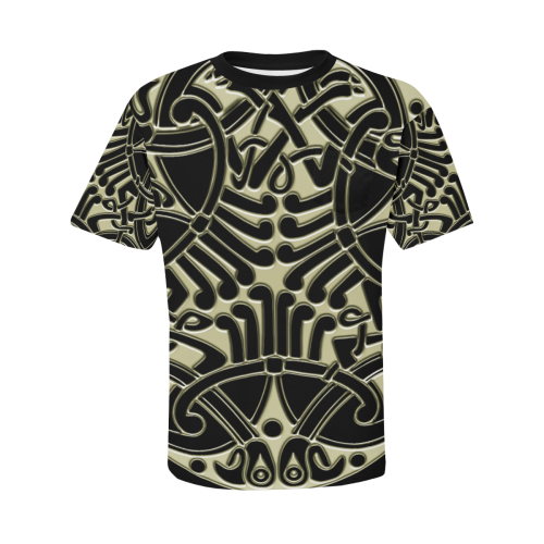 Golden Celtic Dragon Birds Men's All Over Print T-Shirt with Chest Pocket (Model T56)