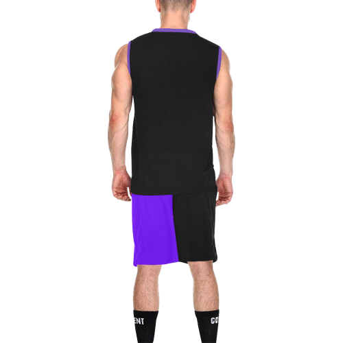 Number Eleven Black and Purple Team Basketball Uniforms All Over Print Basketball Uniform