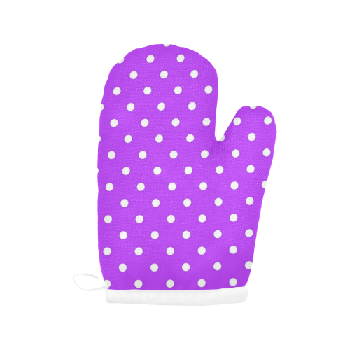 Royal Purple White Dots Oven Mitt (Two Pieces)