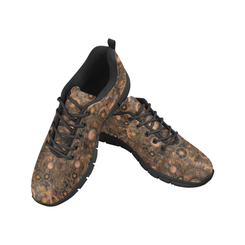 Steampunk Cogs Women's Breathable Running Shoes/Large (Model 055)