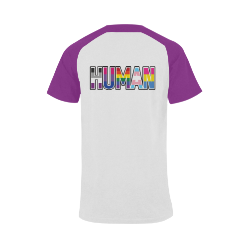 Men's HUMAN PRIDE! Shirt Purple Men's Raglan T-shirt Big Size (USA Size) (Model T11)