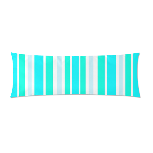Turquoise Green Stripes Custom Zippered Pillow Case 21"x60"(Two Sides)