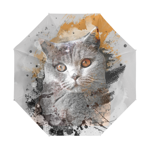 cat kitty art #cat #kitty Anti-UV Foldable Umbrella (U08)
