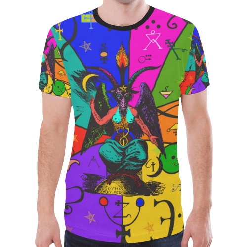 Awesome Baphomet Popart New All Over Print T-shirt for Men/Large Size (Model T45)