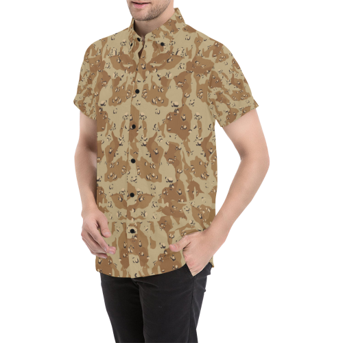 Desert Camouflage Pattern Men's All Over Print Short Sleeve Shirt (Model T53)
