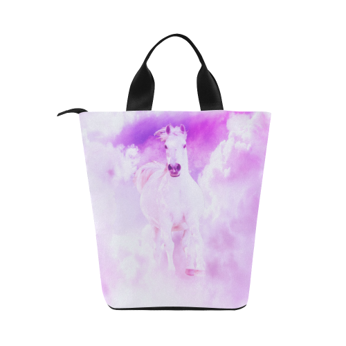 Girly Romantic Pink Horse In The Sky Nylon Lunch Tote Bag (Model 1670)