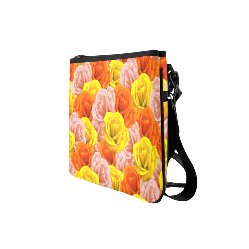 Roses Pastel Colors Floral Collage Slim Clutch Bag (Model 1668)