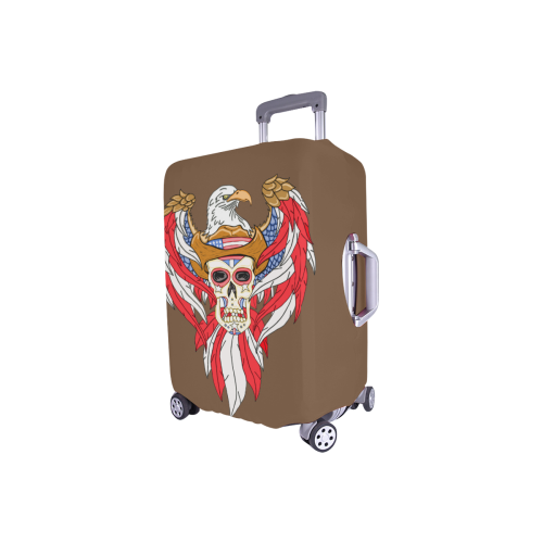 American Eagle Sugar Skull Brown Luggage Cover/Small 18"-21"