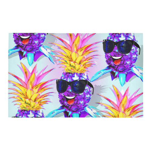 Pineapple Ultraviolet Happy Dude with Sunglasses Bath Rug 20''x 32''