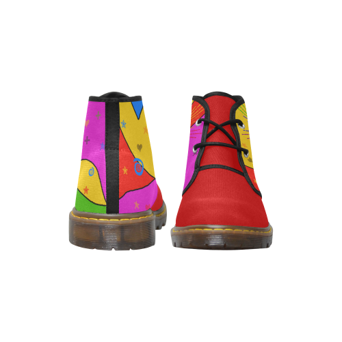 All Seeing Eye Popart Women's Canvas Chukka Boots (Model 2402-1)