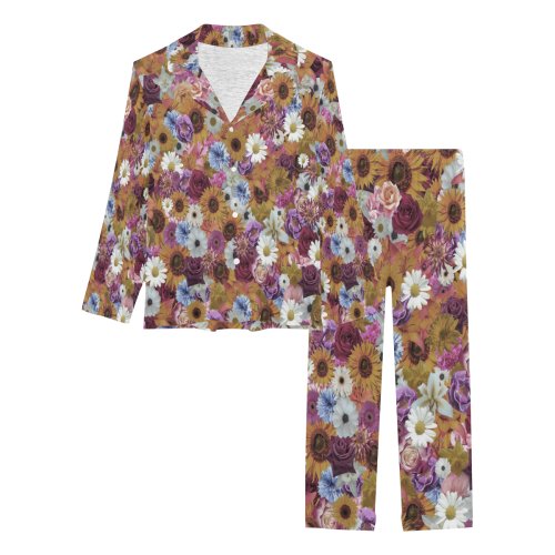 Purple Rust Fantasy Garden Women's Long Pajama Set