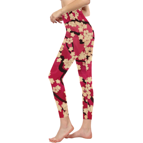 Sakura Breeze Hawaii Women's All Over Print High-Waisted Leggings (Model L36)