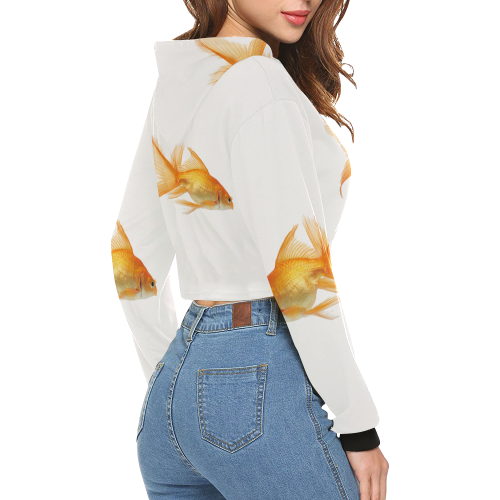 goldfish 3 All Over Print Crop Hoodie for Women (Model H22)