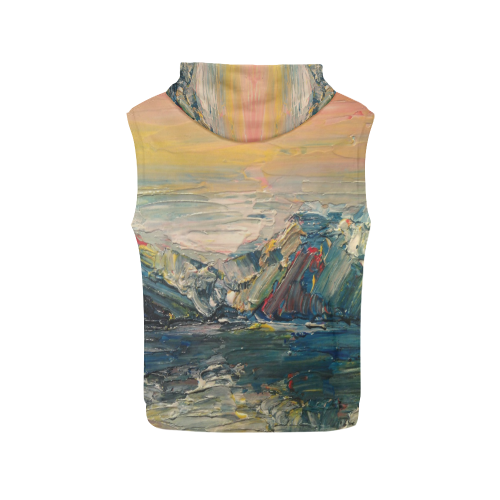 Mountains painting All Over Print Sleeveless Hoodie for Men (Model H15)
