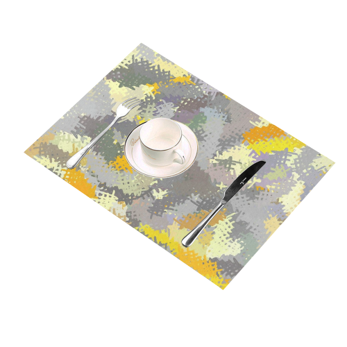 Yellow and Gray Tapestry Placemat 14’’ x 19’’ (Set of 6)