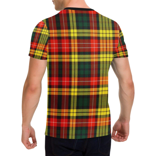 Buchanan Tartan Men's All Over Print T-Shirt with Chest Pocket (Model T56)