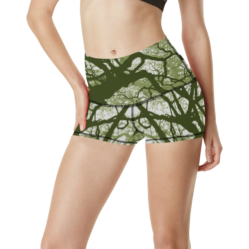 INTO THE FOREST 11 Women's All Over Print Yoga Shorts (Model L17)