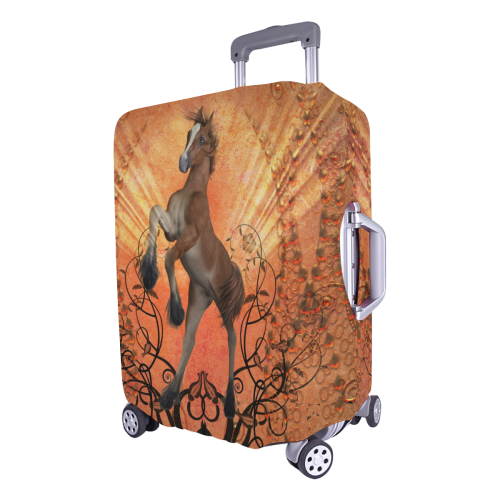 Awesome, cute foal with floral elements Luggage Cover/Large 26"-28"