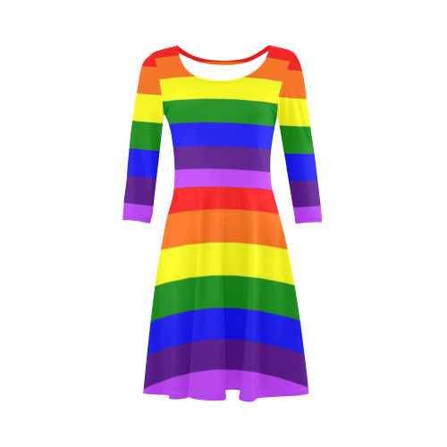 Rainbow Flag (Gay Pride - LGBTQIA+) 3/4 Sleeve Sundress (D23)