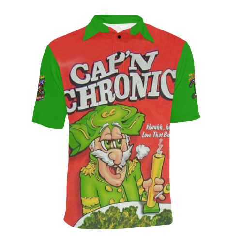 Weed - Cap'n Chronic Men's All Over Print Polo Shirt (Model T55)