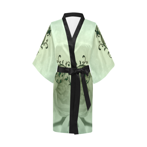 Wonderful flowers, soft green colors Kimono Robe