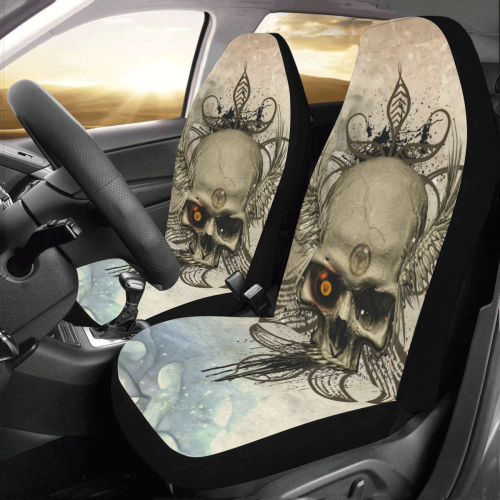 Creepy skull, vintage background Car Seat Covers (Set of 2)