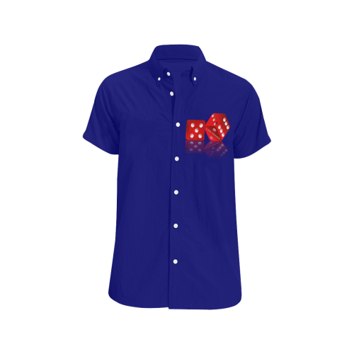 Las Vegas Craps Dice on Blue Men's All Over Print Short Sleeve Shirt (Model T53)