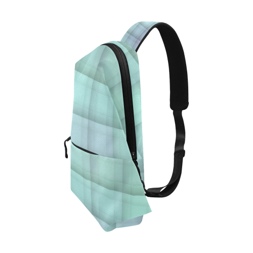 Glass Mosaic Mint Green and Violet Geometrical Chest Bag (Model 1678)