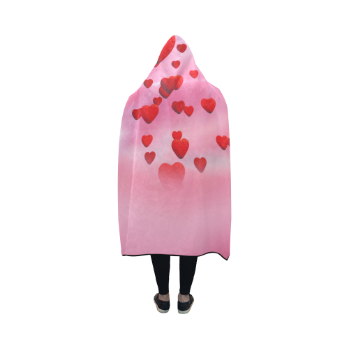 lovely romantic sky heart pattern for valentines day, mothers day, birthday, marriage Hooded Blanket 50''x40''