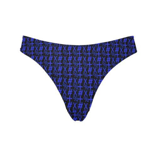 NUMBERS Collection Symbols Blue Women's All Over Print Thongs (Model L30)