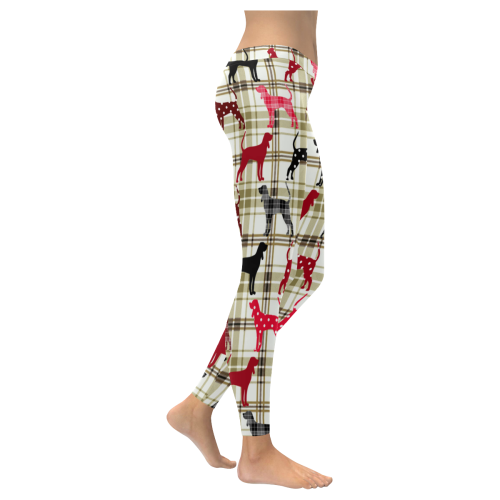 Black and Tan Coonhound Women's Low Rise Leggings (Invisible Stitch) (Model L05)