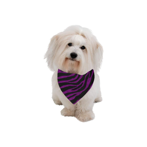 Ripped SpaceTime Stripes - Purple Pet Dog Bandana/Large Size