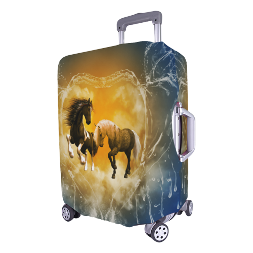Horses with heart made of water Luggage Cover/Large 26"-28"