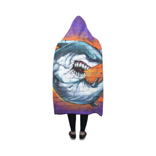 Graffiti Shark Hooded Blanket 50''x40''