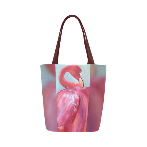 Pink Flamingo Tote Bag Canvas Tote Bag (Model 1657)