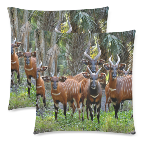 Bongo Herd Pillow Custom Zippered Pillow Cases 18"x 18" (Twin Sides) (Set of 2)