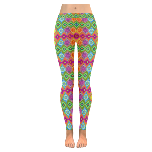 mexican colours from nature design Women's Low Rise Leggings (Invisible Stitch) (Model L05)