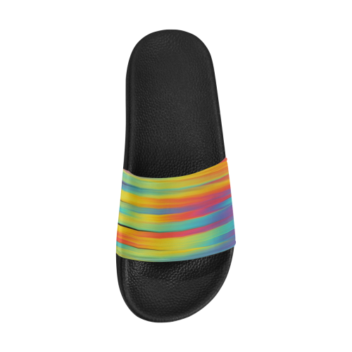 Rainbow Swirl Men's Slide Sandals (Model 057)