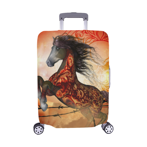 Awesome creepy horse with skulls Luggage Cover/Medium 22"-25"