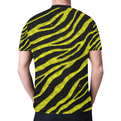Ripped SpaceTime Stripes - Yellow New All Over Print T-shirt for Men/Large Size (Model T45)