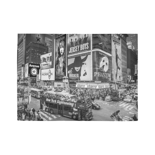 Times Square II Special Edition II (B&W) Area Rug7'x5'