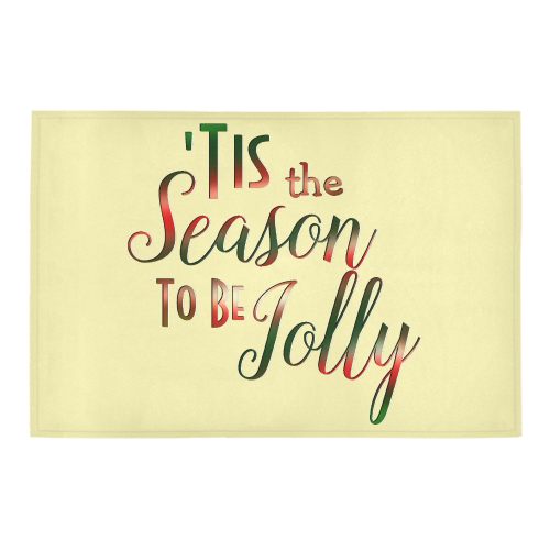 Christmas 'Tis The Season on Yellow Azalea Doormat 24" x 16" (Sponge Material)