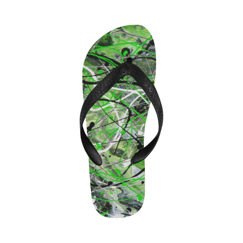 Crazy Green Flip Flops for Men/Women (Model 040)