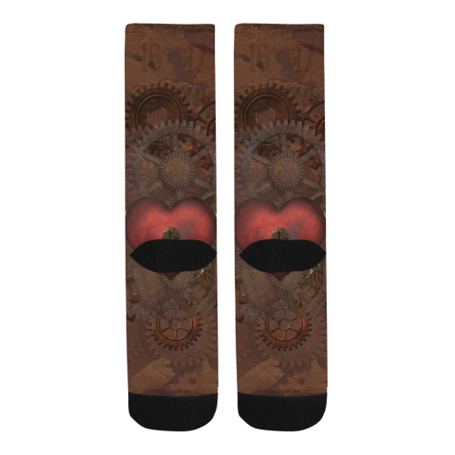 Awesome Steampunk Heart With Wings Men's Custom Socks