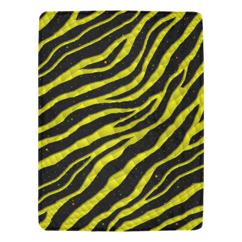 Ripped SpaceTime Stripes - Yellow Ultra-Soft Micro Fleece Blanket 60"x80"