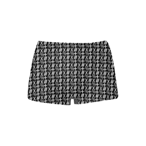 NUMBERS Collection Symbols Black/White Women's All Over Print Boyshort Panties (Model L31)
