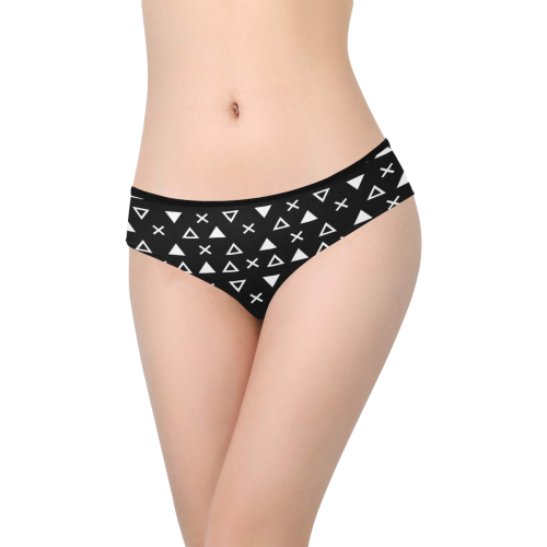 Geo Line Triangle Women's Hipster Panties (Model L33)