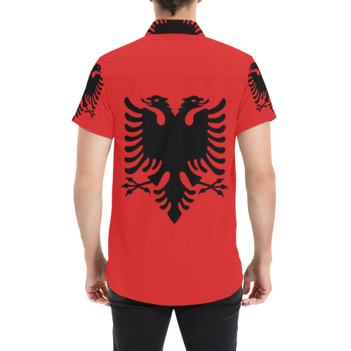 ALBANIA LARGE Men's All Over Print Short Sleeve Shirt/Large Size (Model T53)